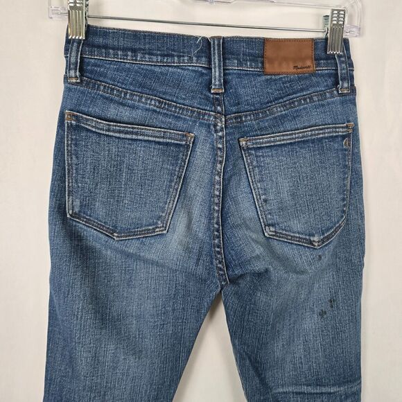 Madewell Jeans Women's 24 Blue 9" High Riser Skinny Skinny Medium Wash Distress - Picture 5 of 16